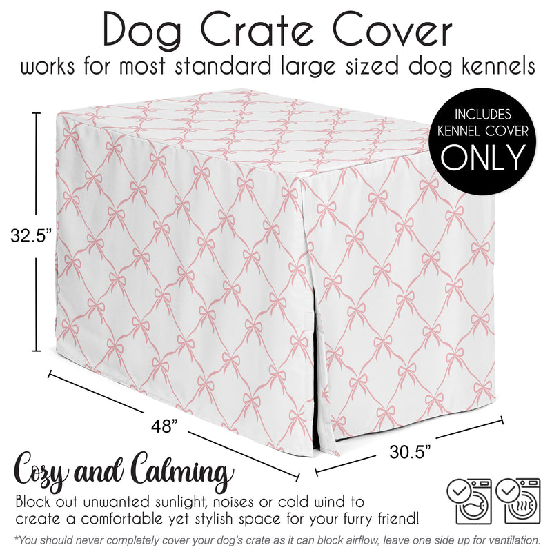Ballerina and Ballet Bows Collection Dog Crate Kennel Cover 48in.