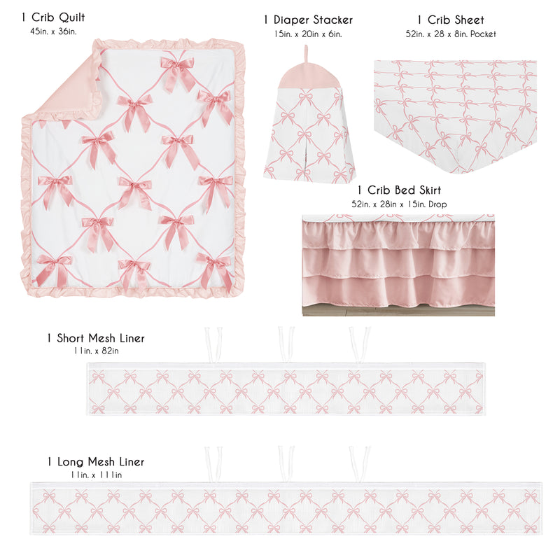 Ballerina and Ballet Bows Collection Sweet Jojo Designs 6 Piece Crib Bedding + BreathableBaby Breathable Mesh Liner