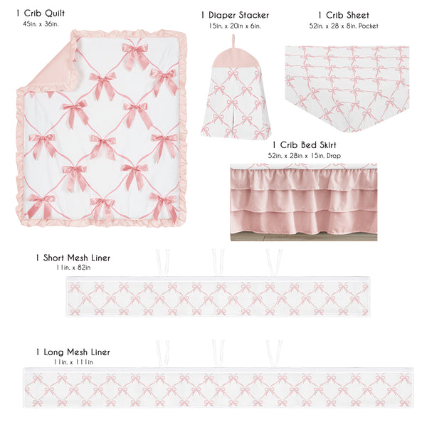 Ballerina and Ballet Bows Collection Sweet Jojo Designs 6 Piece Crib Bedding + BreathableBaby Breathable Mesh Liner alternate view