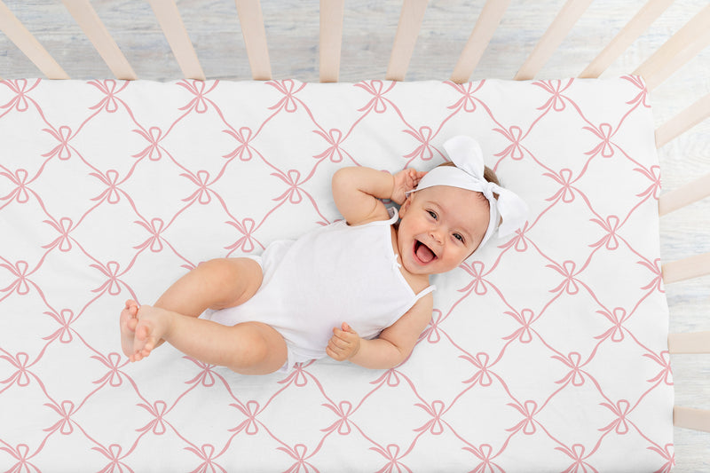 Ballerina and Bows Collection Crib Sheet - Bow Print