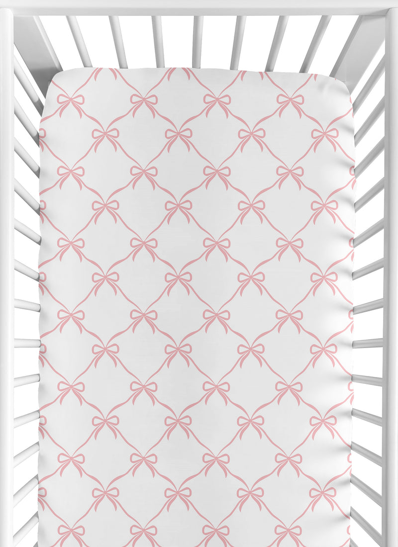 Ballerina and Bows Collection Crib Sheet - Bow Print