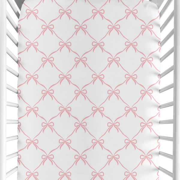 Ballerina and Bows Collection Crib Sheet - Bow Print