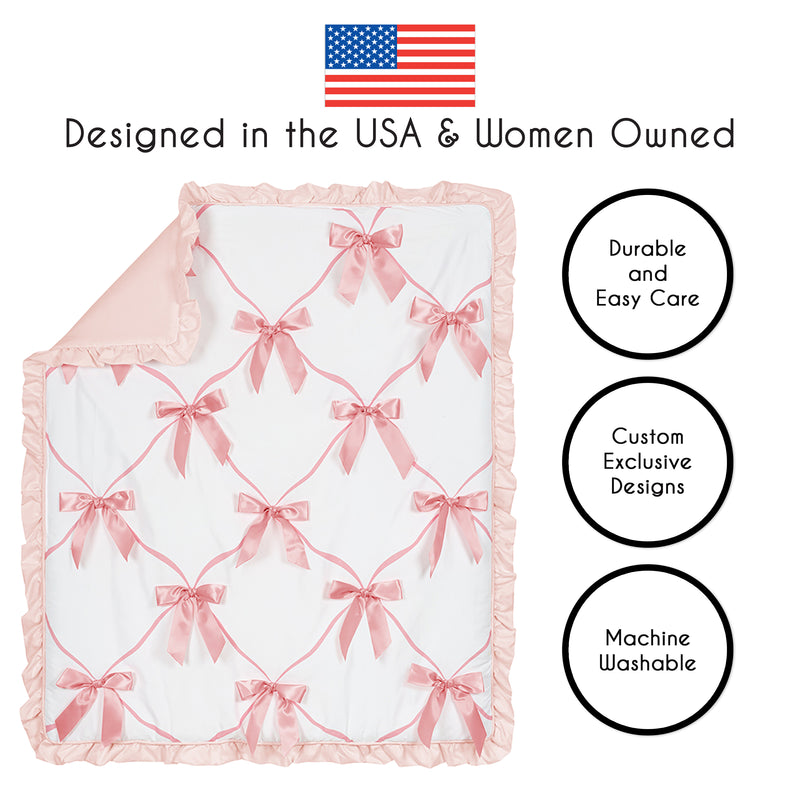 Ballerina and Ballet Bows Collection 4 Piece Crib Bedding