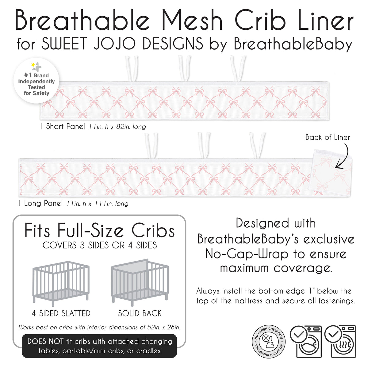 Ballerina and Ballet Bows Collection Sweet Jojo Designs + BreathableBaby Breathable Mesh Crib Liner