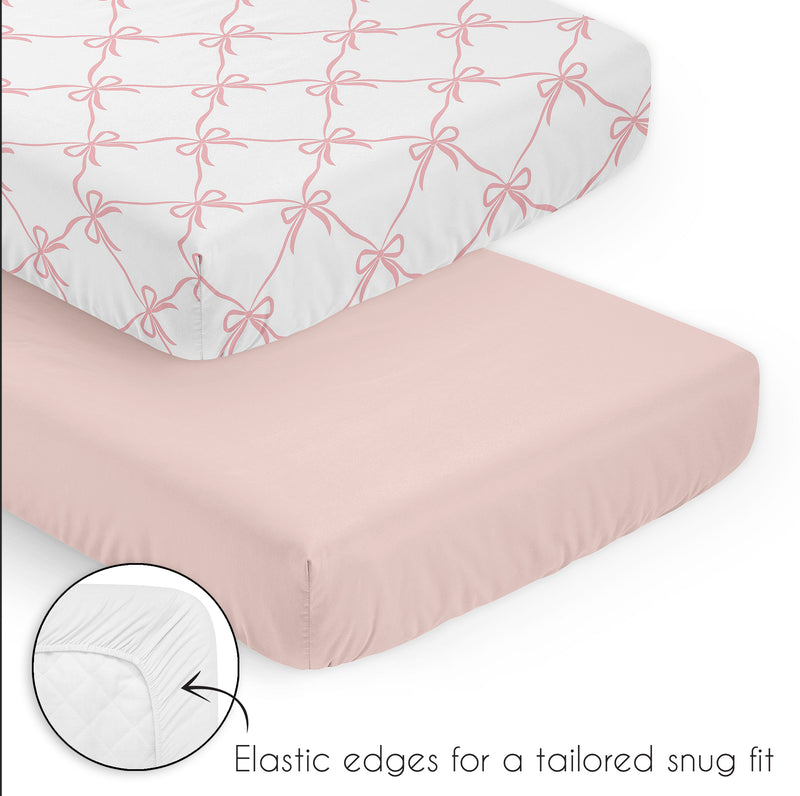 Ballerina and Ballet Bows Collection 3 Piece Mini Crib Bedding Set
