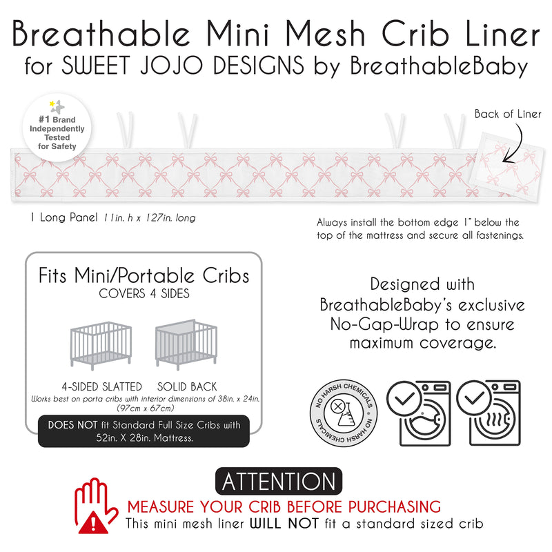 Ballerina and Ballet Bows Collection Sweet Jojo Designs + BreathableBaby Breathable Mini Mesh Crib Liner