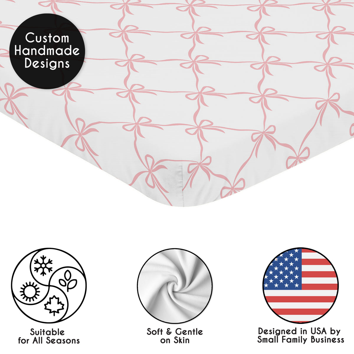 Ballerina and Ballet Bows Collection Mini Crib Sheet
