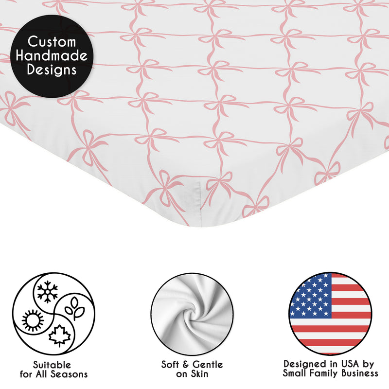 Ballerina and Ballet Bows Collection Mini Crib Sheet