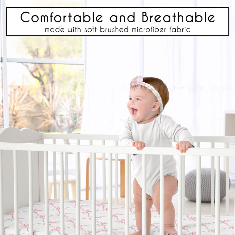 Ballerina and Ballet Bows Collection Mini Crib Sheet