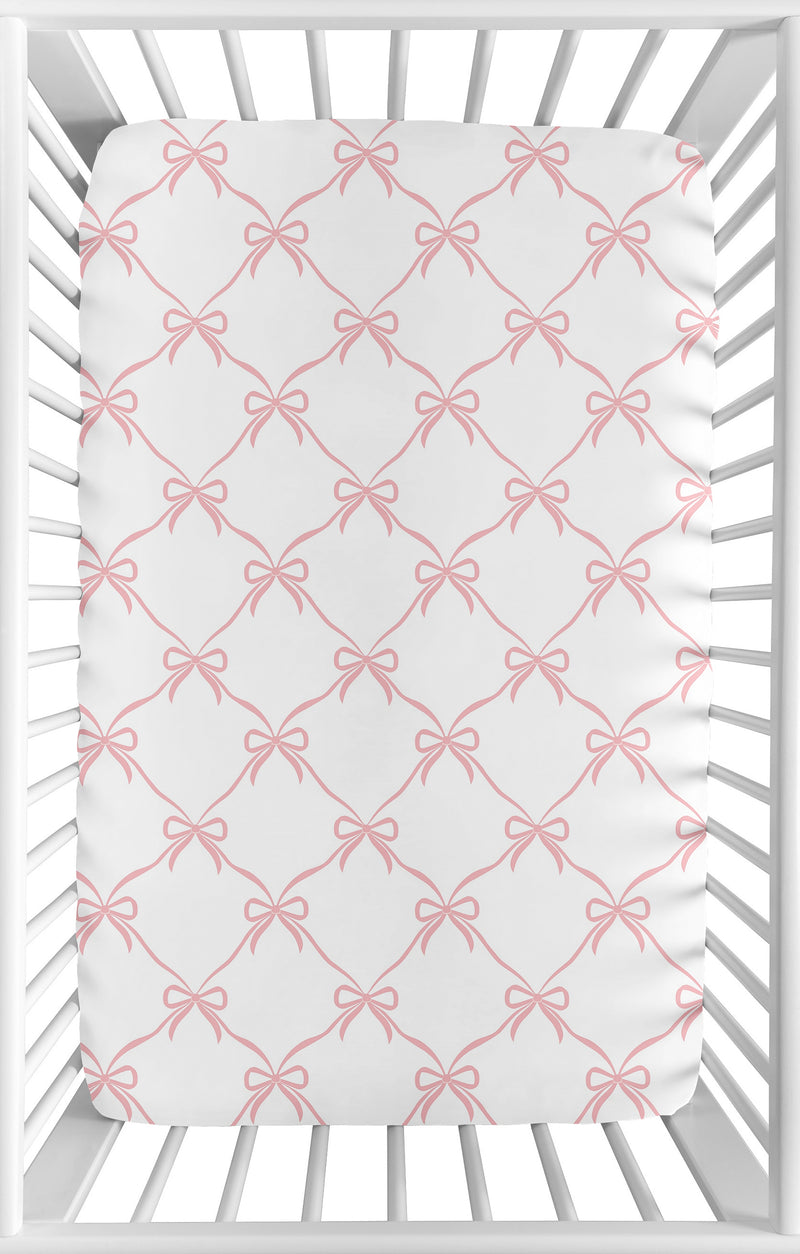Ballerina and Ballet Bows Collection Mini Crib Sheet
