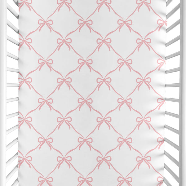 Ballerina and Ballet Bows Collection Mini Crib Sheet