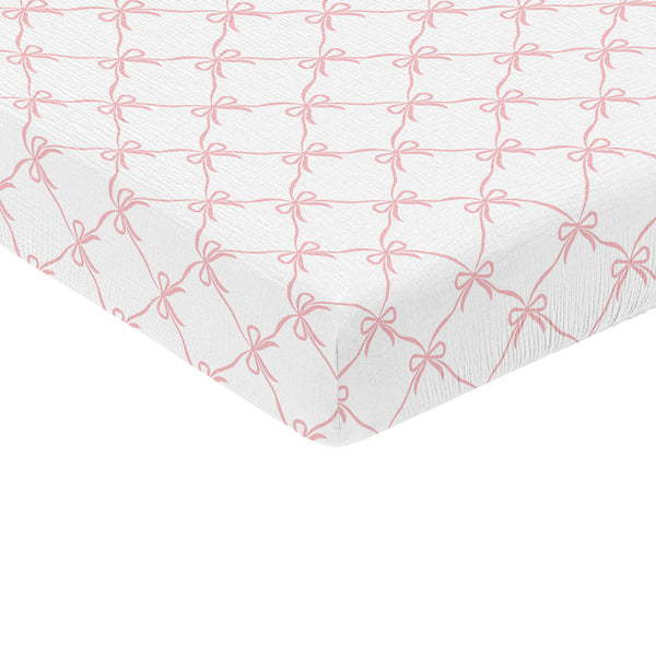 Ballerina and Ballet Bows Collection 100% Cotton Muslin Crib Sheet