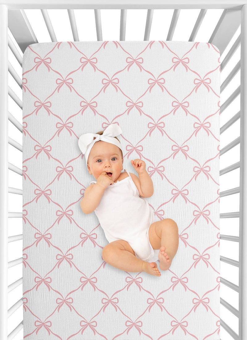 Ballerina and Ballet Bows Collection 100% Cotton Muslin Crib Sheet