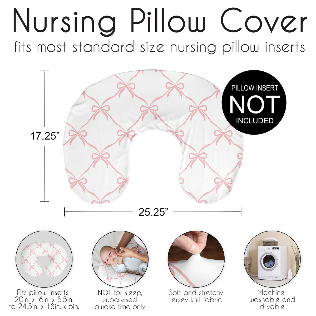 Ballerina and Ballet Bows Collection Nursing Breastfeeding Pillow Cover