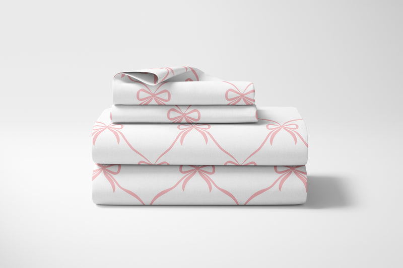 Ballerina and Ballet Bows Collection Queen Sheet Set