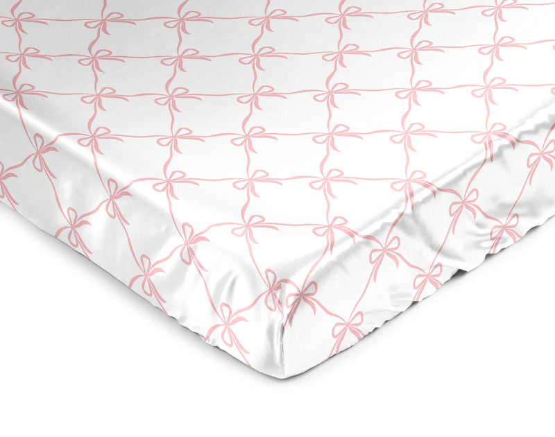 Ballerina and Ballet Bows Collection Satin Fitted Crib Sheet