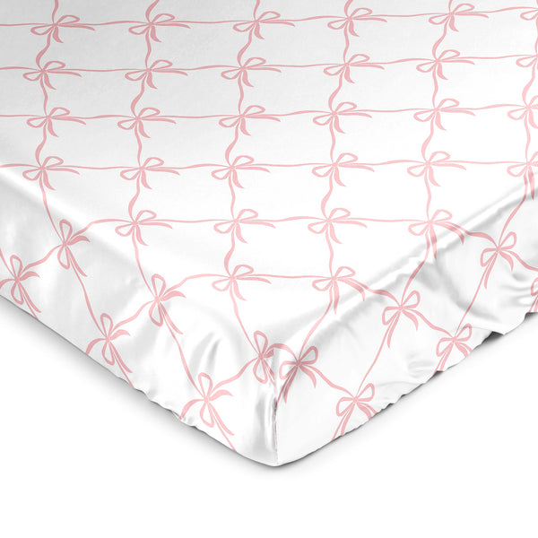 Ballerina and Ballet Bows Collection Satin Fitted Crib Sheet