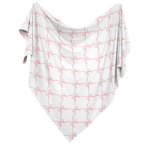 Ballerina and Ballet Bows Collection Baby Swaddle Blanket alternate view