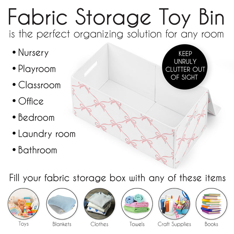 Ballerina and Ballet Bows Collection Fabric Toy Bin Storage