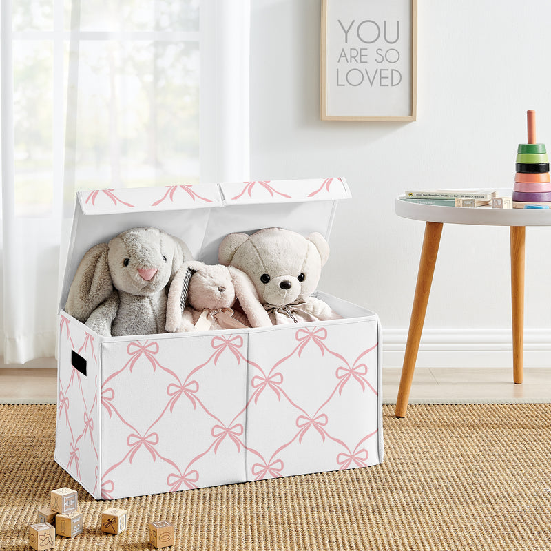 Ballerina and Ballet Bows Collection Fabric Toy Bin Storage