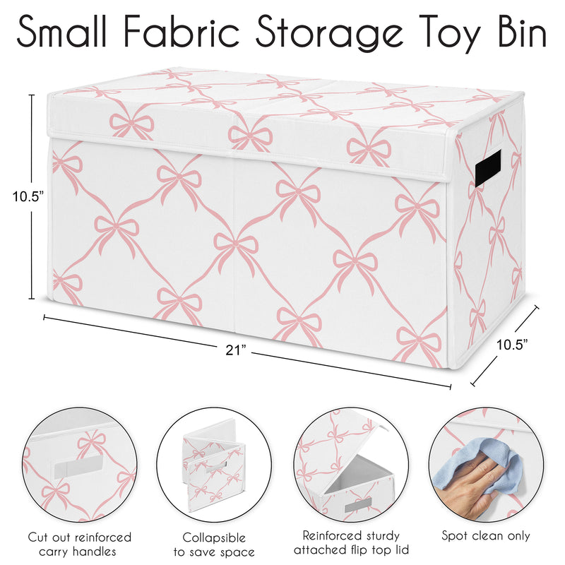Ballerina and Ballet Bows Collection Fabric Toy Bin Storage