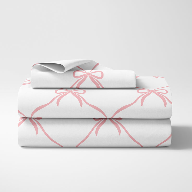 Ballerina and Ballet Bows Collection Twin Sheet Set