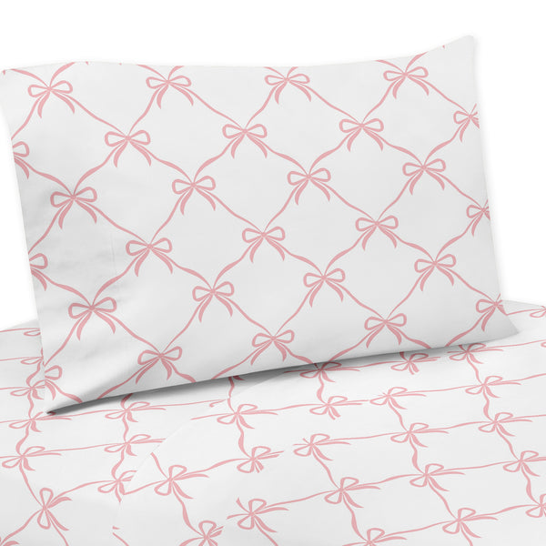Ballerina and Ballet Bows Collection Twin Sheet Set