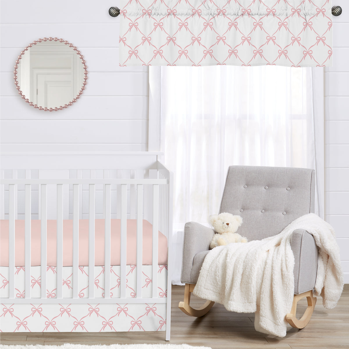 Ballerina and Ballet Bows Collection Crib Bed Skirt