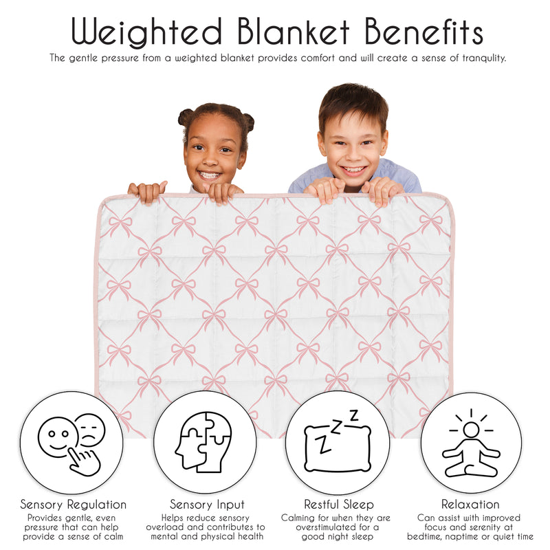 Ballerina and Ballet Bows Collection Toddler 5lbs Weighted Blanket for Kids