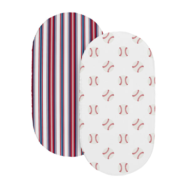 Baseball Patch Collection 2 Pack Baby Bassinet Fitted Sheets alternate view