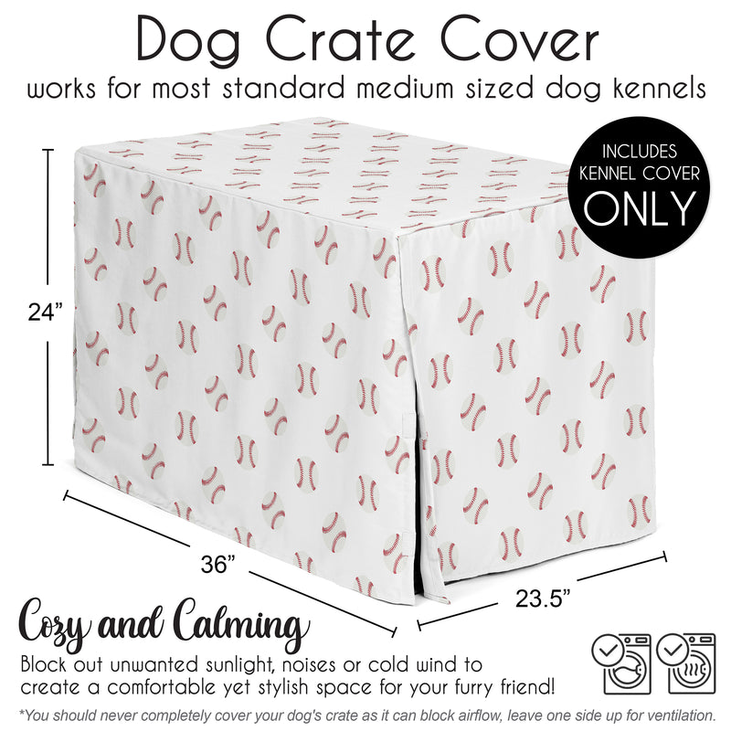 Baseball Patch Collection Dog Crate Kennel Cover 36in.
