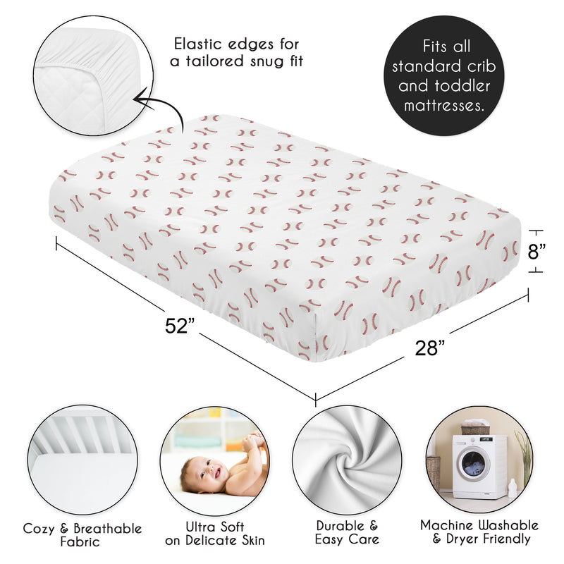 Baseball Patch Collection Crib Sheet
