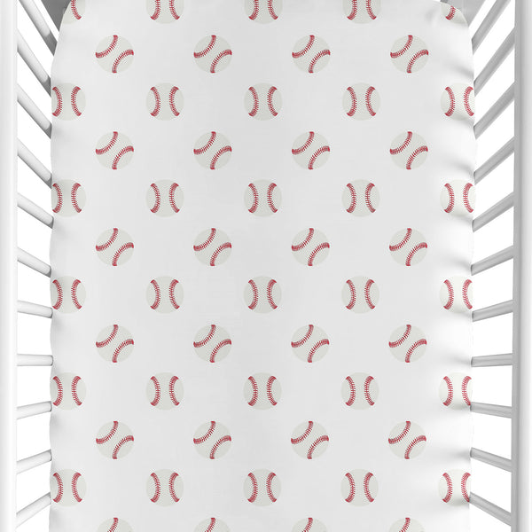 Baseball Patch Collection Crib Sheet