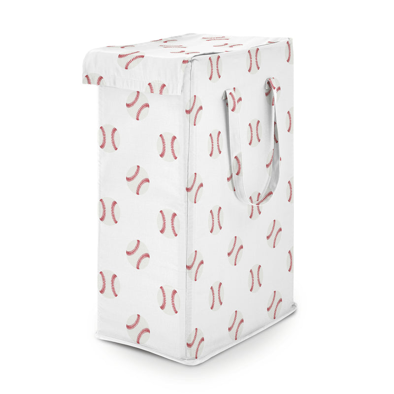 Baseball Patch Collection Laundry Hamper with Handles