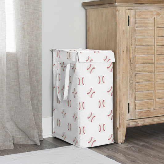 Baseball Patch Collection Laundry Hamper with Handles
