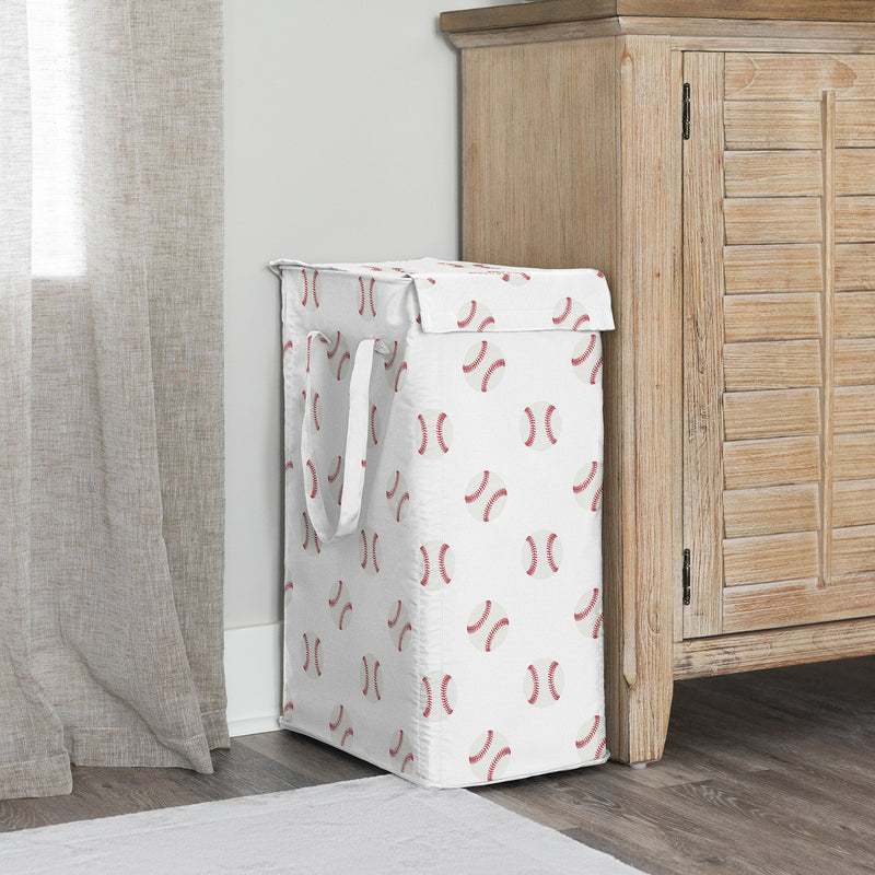 Baseball Patch Collection Laundry Hamper with Handles