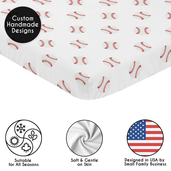 Baseball Patch Collection Mini Crib Sheet alternate view