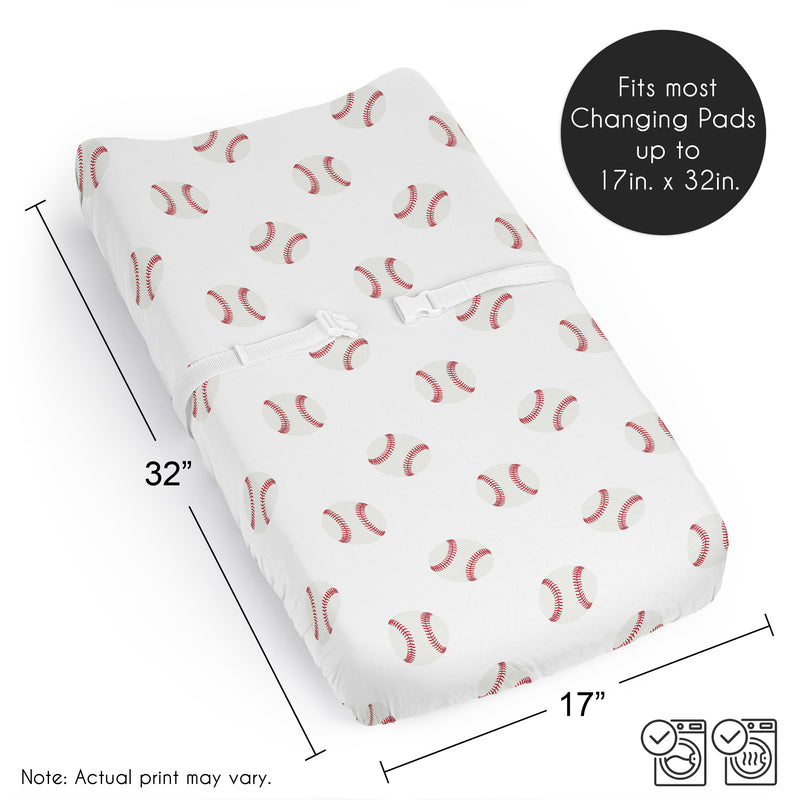 Baseball Patch Collection Changing Pad Cover Sheet