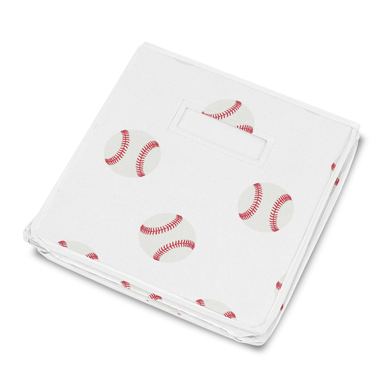 Baseball Patch Collection Fabric Toy Bin Storage