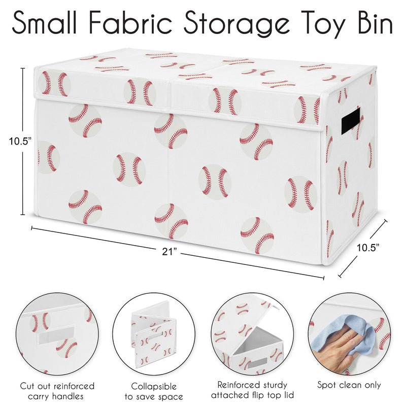 Baseball Patch Collection Fabric Toy Bin Storage