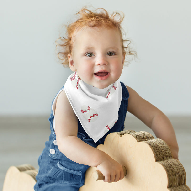 Baseball Patch Collection Fabric Bandana Baby Bibs - 3 Pack Set