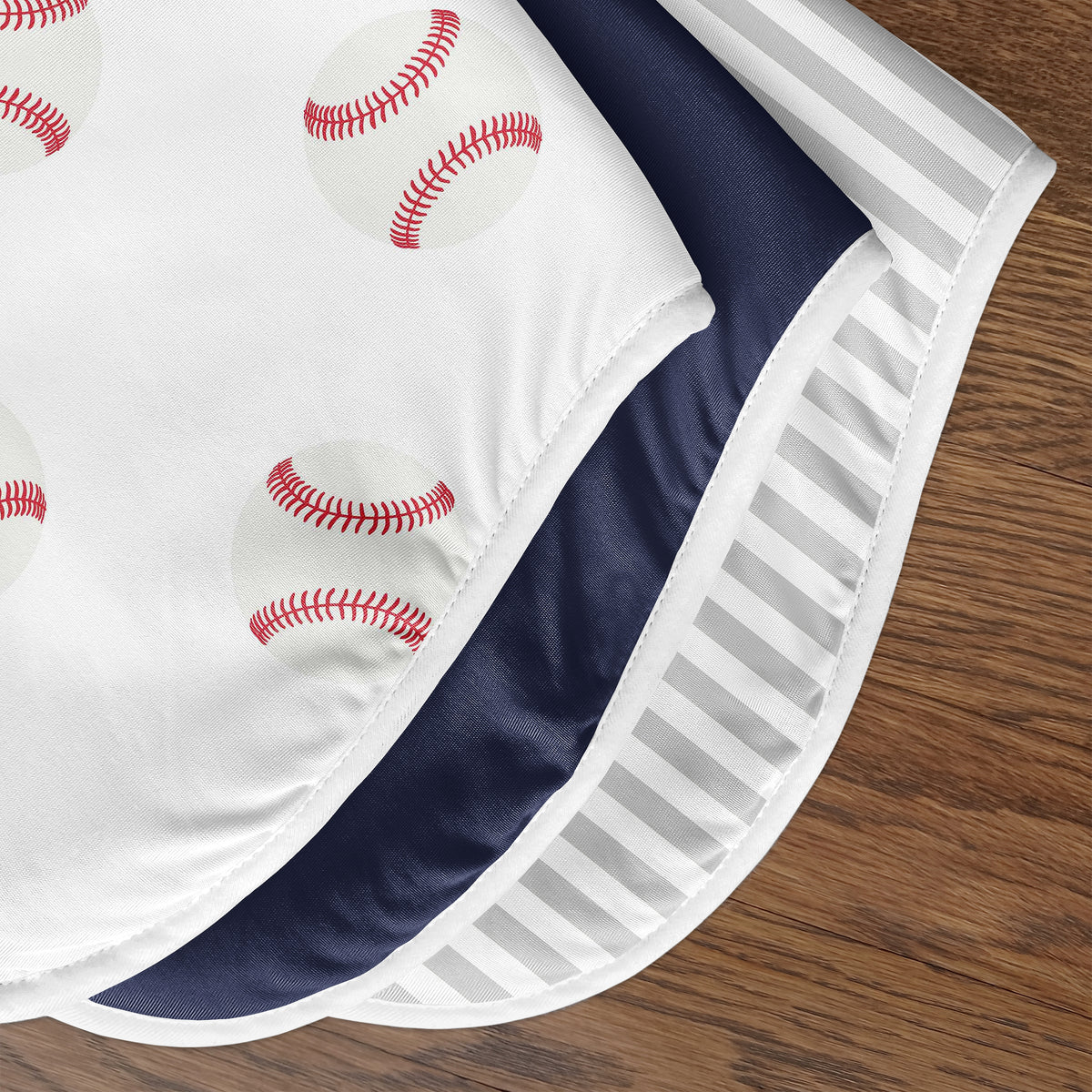 Baseball Patch Collection Absorbent Burp Cloths - 3 Pack Set