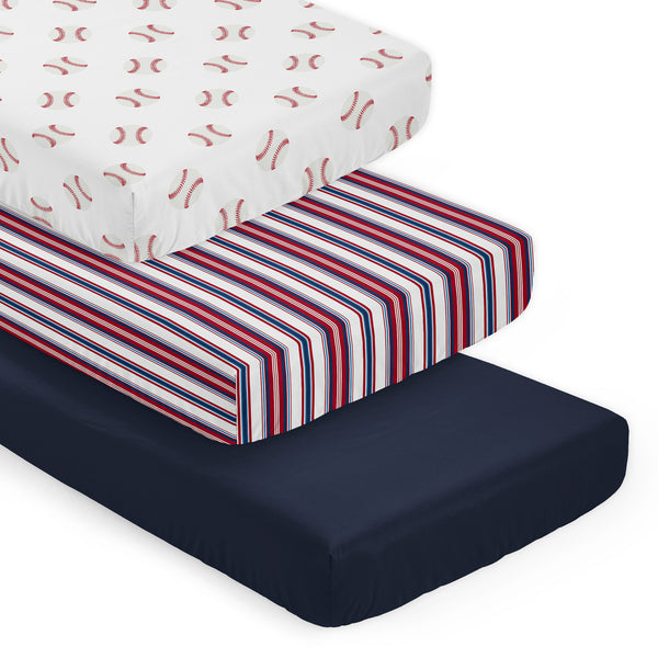 Baseball Patch Collection 3 Pack Crib Sheets