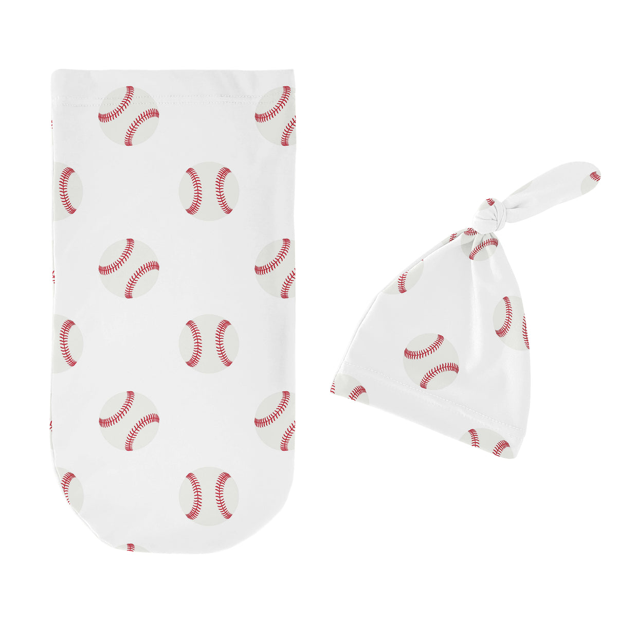 Baseball Patch Collection Baby Cocoon and Beanie Hat - 2 Piece Set