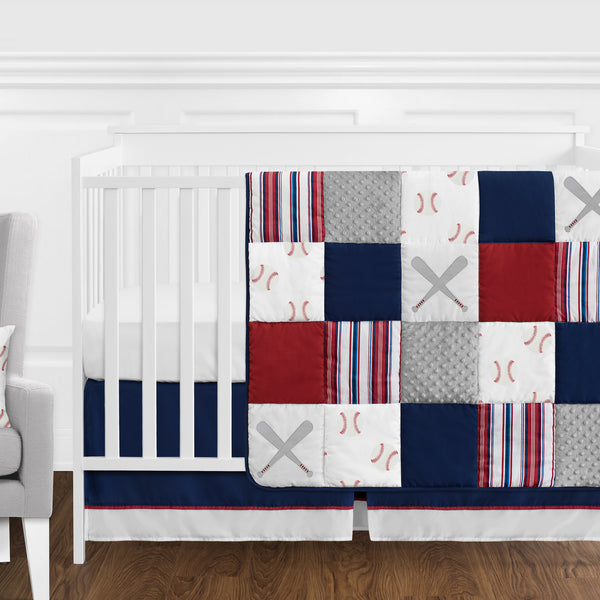 Baseball Patch Collection 11 Piece Bumperless Crib Bedding