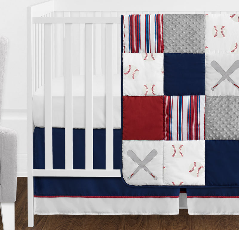 Baseball Patch Collection 11 Piece Bumperless Crib Bedding