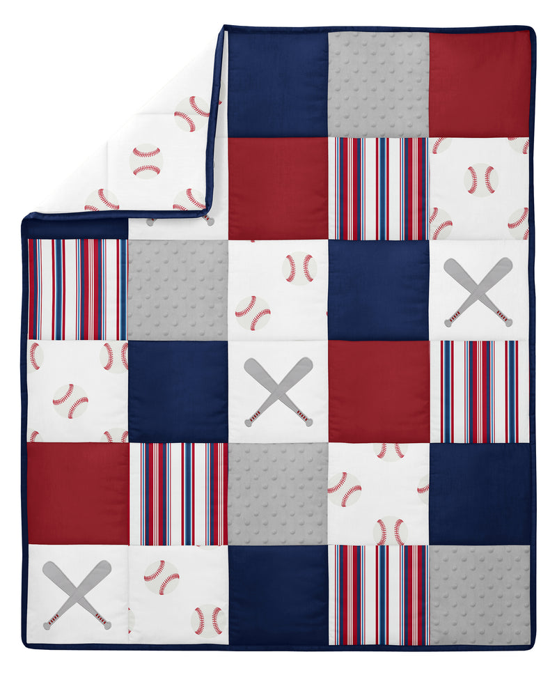 Baseball Patch Collection 4 Piece Bumperless Crib Bedding