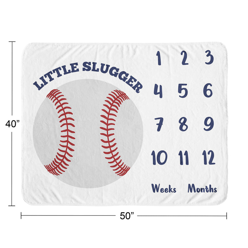 Baseball Patch Collection Monthly Milestone Baby Blanket