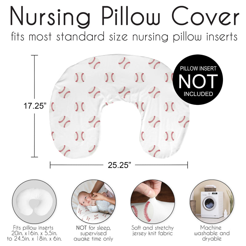 Baseball Patch Collection Nursing Breastfeeding Pillow Cover