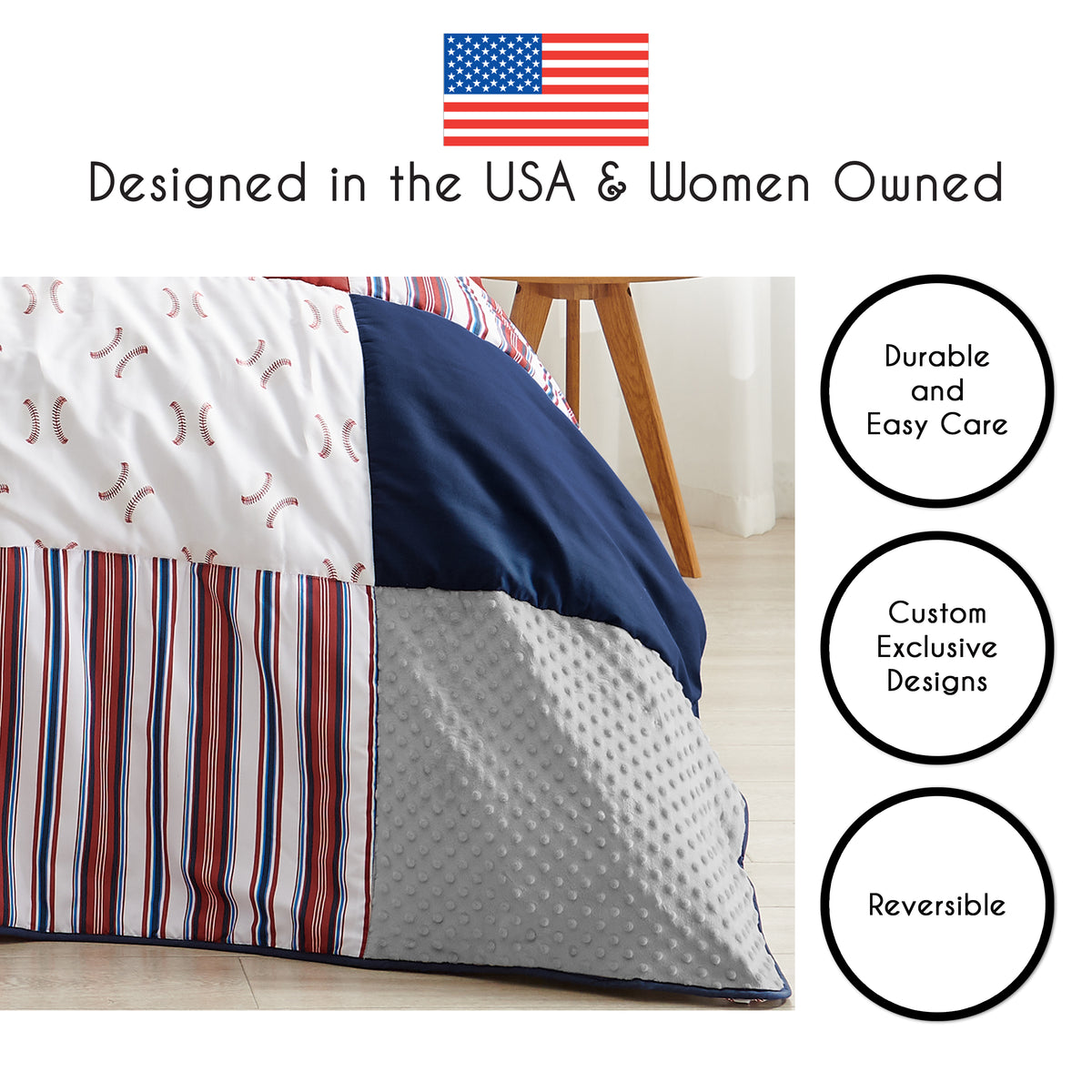 Baseball Patch Collection Full/Queen Bedding